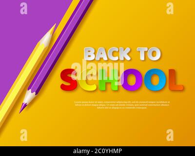 Back to school typography design. Stock Vector