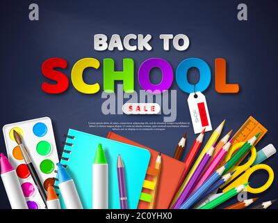 Back to school sale poster. Stock Vector