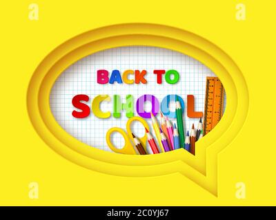 Back to school typography design. Stock Vector