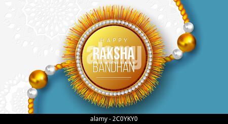 Happy Raksha Bandhan festival design. Stock Vector