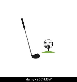golf balls and clubs vector design template illustration Stock Vector