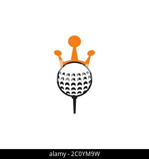 golf ball king vector design template illustration Stock Vector