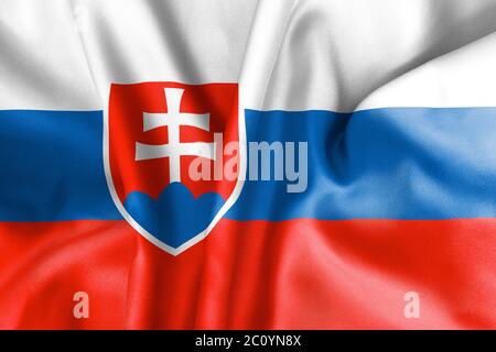 Slovakia flag texture creased and crumpled up with light and shadows Stock Photo