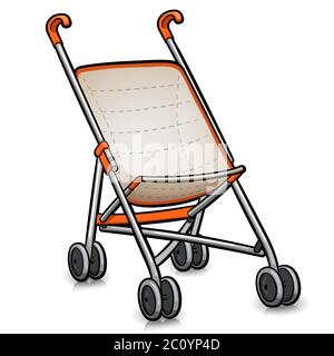 Vector illustration of stroller cartoon isolated design Stock Vector