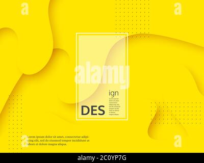 Liquid abstract yellow background. Stock Vector