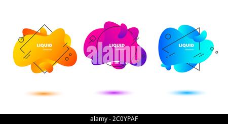 Geometric flowing liquid shapes Stock Vector
