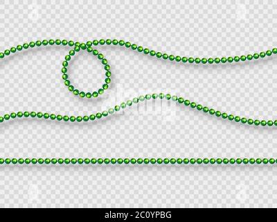 Decorative elements - realistic purple beads. Stock Vector