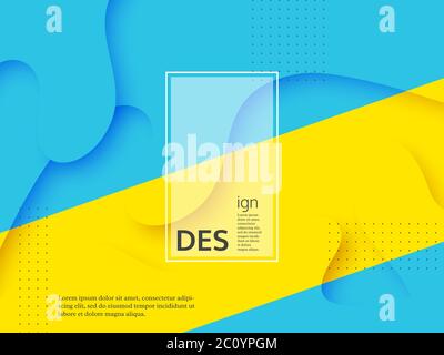 Liquid abstract yellow and blue background. Stock Vector