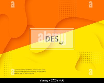 Liquid abstract yellow and orange background. Stock Vector