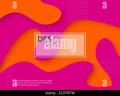Liquid abstract pink and orange background. Stock Vector
