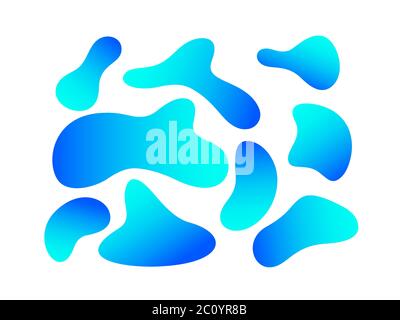 Set of abstract liquid elements. Stock Vector