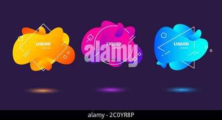Geometric flowing liquid shapes Stock Vector