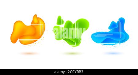 Geometric flowing liquid shapes Stock Vector