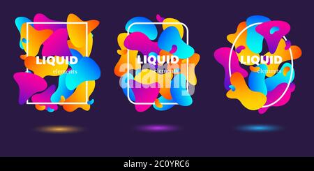 Geometric flowing liquid shapes. Stock Vector