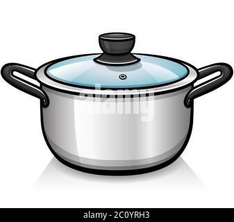 Vector illustration of cookware pot isolated cartoon Stock Vector
