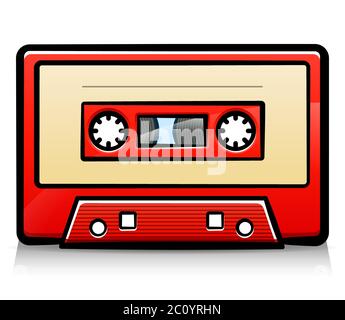 Vector illustration of vintage audio tape cartoon Stock Vector