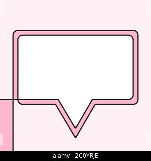 Speech bubble rectangular made of continuous line drawing Stock Vector