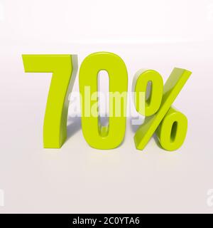 Percentage sign, 70 percent Stock Photo