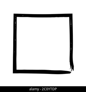 Square frame brush vector grunge paint watercolour ink Stock Photo