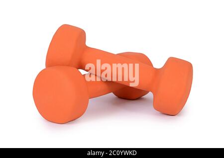 Dumbbells isolated on a white background Stock Photo
