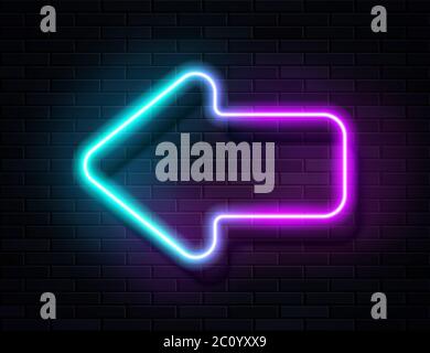 Vector Futuristic Sci Fi Modern Neon Violet Blue Gradient Glowing Arrow Stock Vector