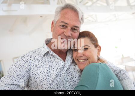 Portrait of happy Caucasian couple before ballroom dancing Stock Photo