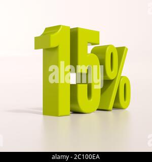 Percentage sign, 15 percent Stock Photo