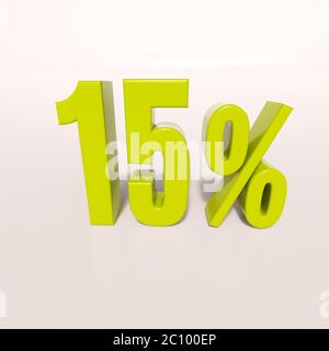 Percentage sign, 15 percent Stock Photo