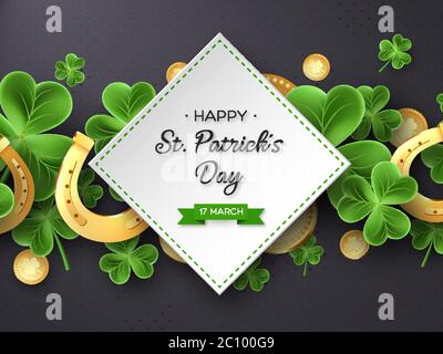St. Patricks Day greeting holiday design. Stock Vector