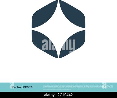 Hexagonal negative space logo Stock Vector Image & Art - Alamy