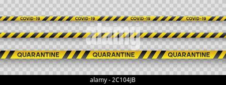 Coronavirus quarantine yellow and black stripes. Stock Vector