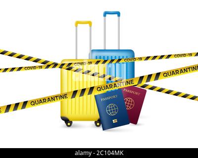 Warning coronavirus quarantine concept. Stock Vector