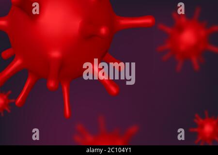 Vector 3d abstract virus, bacteria. Stock Vector