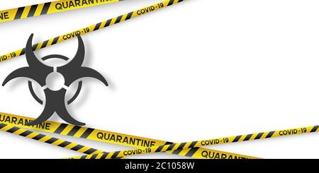 Coronavirus quarantine banner with stripes. Stock Vector