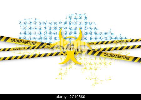 Ukraine Coronavirus quarantine concept. Stock Vector