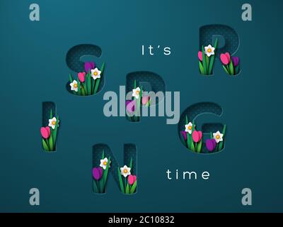 Its Spring time typographic design Stock Vector