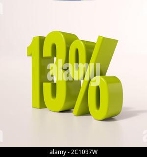 Percentage sign,13 percent Stock Photo