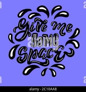 Give me some space - vector image on a blue background Stock Vector