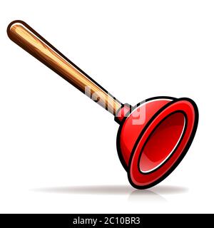 Vector illustration of sink plunger design isolated Stock Vector