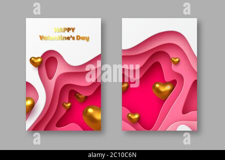 Valentines day holiday posters or banners. Stock Vector