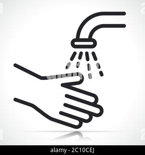 Vector illustration of washing hands symbol icon Stock Vector