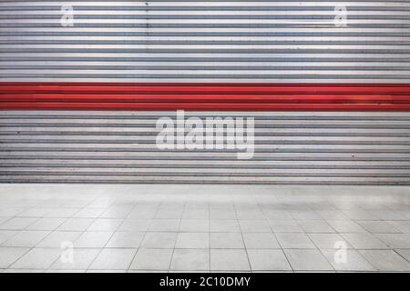 empty marble floor with pattern wall Stock Photo