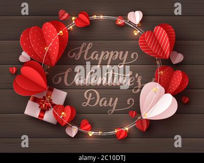 Happy Valentines day greeting card. Stock Vector