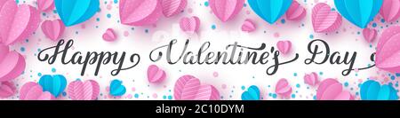 Happy Valentines day horizontal banner. Stock Vector
