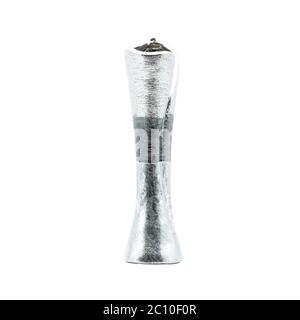 A silver plant vase sculpture on a white background Stock Photo