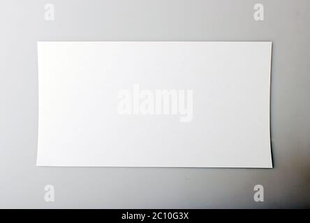 horizontal single white sheet of paper Stock Photo