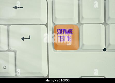 Handwriting text writing Software Testing. Conceptual photo activity to check whether the results match the expected Stock Photo