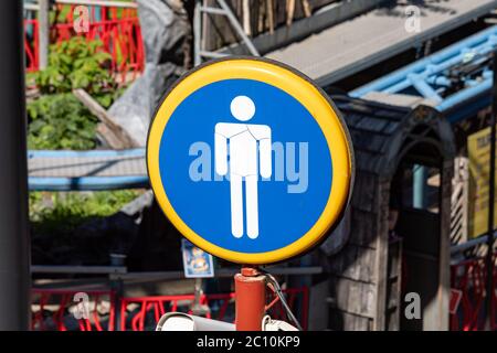 Men, male or gents' toilet, bathroom, lavatory, restroom or washroom symbol sign Stock Photo