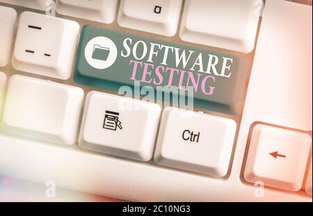 Handwriting text writing Software Testing. Conceptual photo activity to check whether the results match the expected Stock Photo