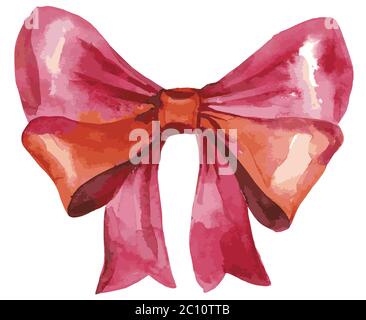 Pink bow hand drawn illustration. Ribbon knot contour drawing on  transparent background. Dotted bowknot isolated flat doodle clipart. Bow-tie  cartoon sticker. Greeting card watercolor design element Stock Vector Image  & Art 